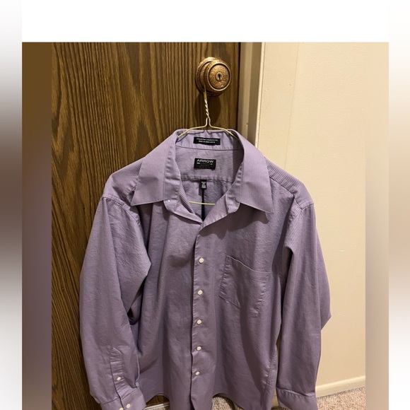Arrow Other - Arrow Dress Shirt Classic Cotton Blend-Purple
